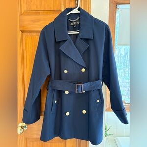 J. Crew Navy Trench Coat Oversized Fit